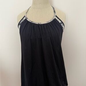 Lululemon No Limits Tank Black Granite Mojave Tan Size 10